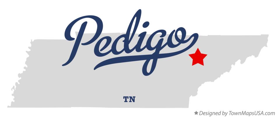 Map of Pedigo Tennessee TN