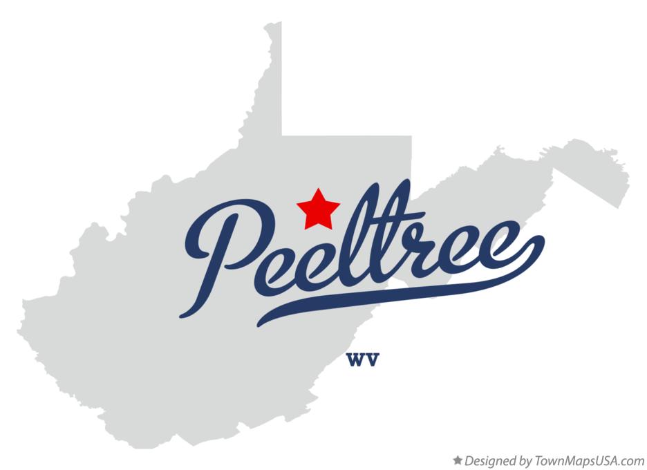 Map of Peeltree West Virginia WV