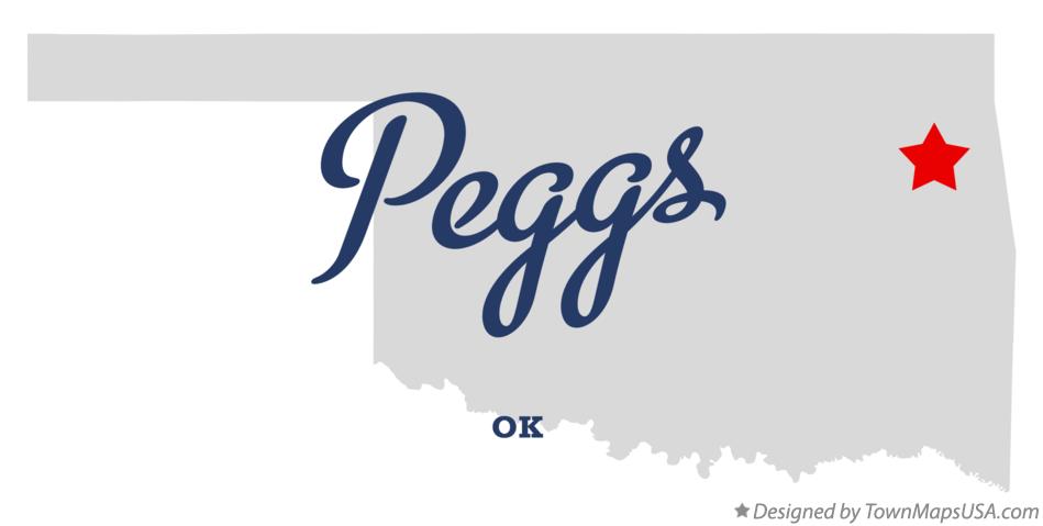 Map of Peggs Oklahoma OK