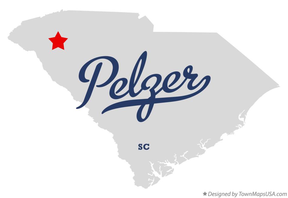 Map of Pelzer South Carolina SC