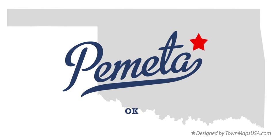 Map of Pemeta Oklahoma OK