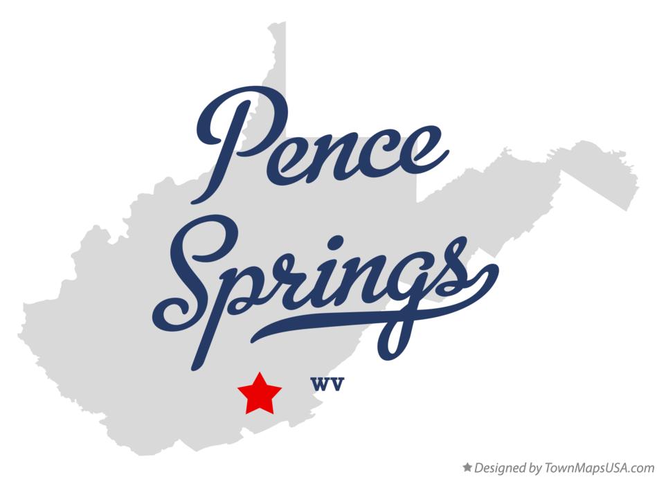 Map of Pence Springs West Virginia WV