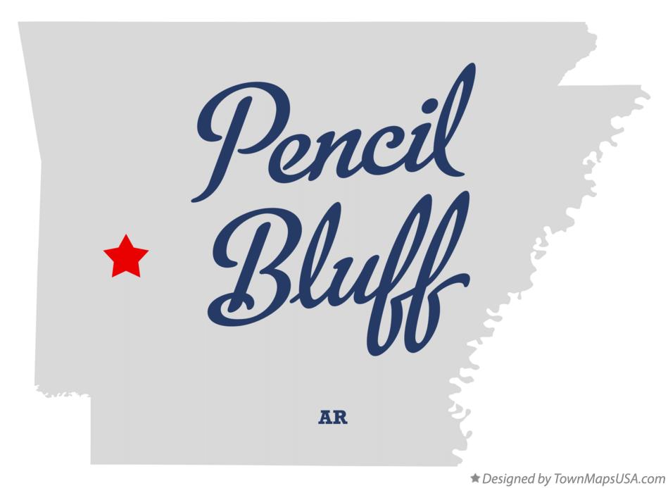 Map of Pencil Bluff Arkansas AR