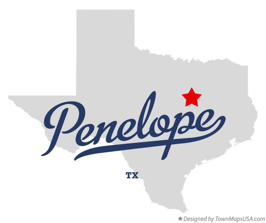 Map of Penelope Texas TX