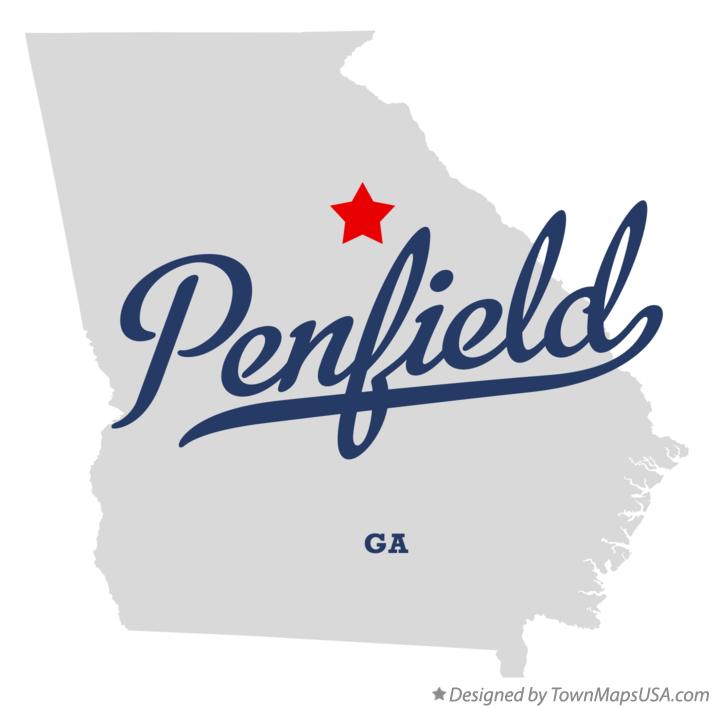 Map of Penfield Georgia GA