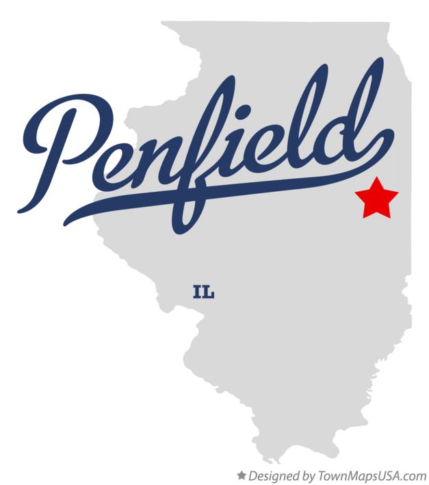 Map of Penfield Illinois IL