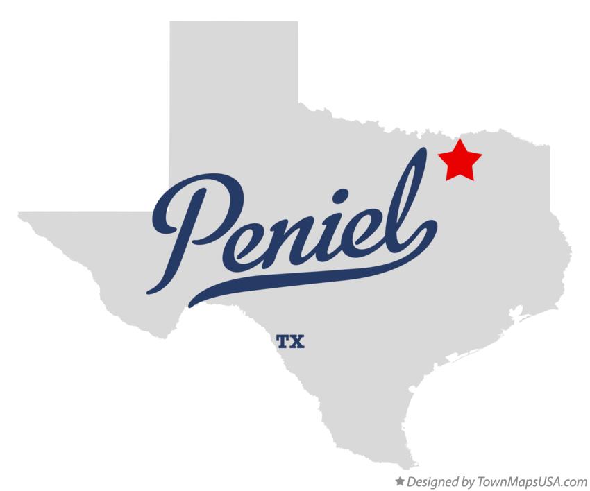 Map of Peniel Texas TX