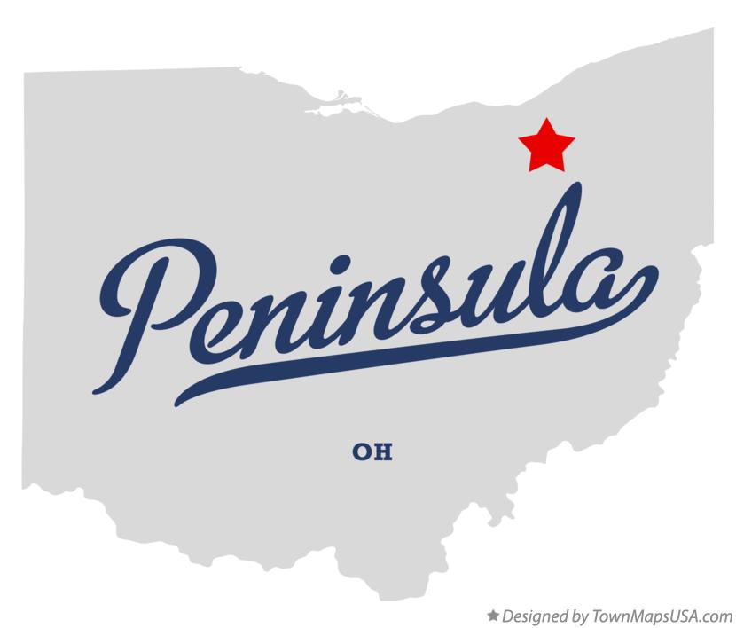 Map of Peninsula Ohio OH