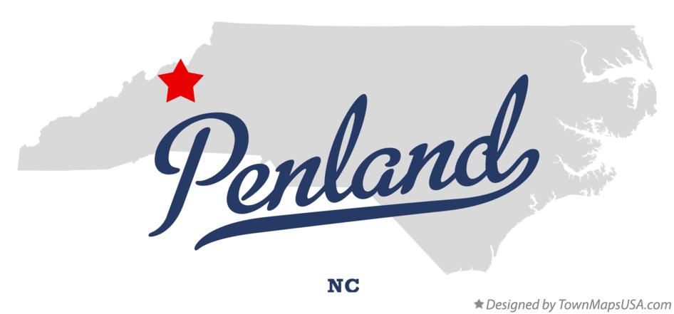 Map of Penland North Carolina NC