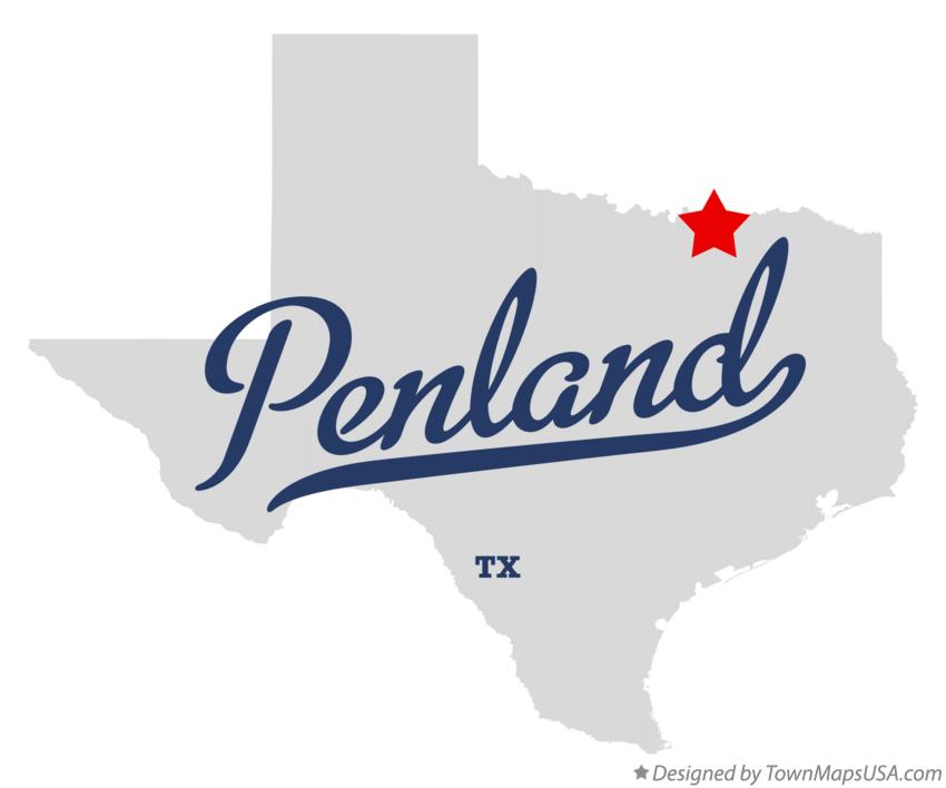Map of Penland Texas TX