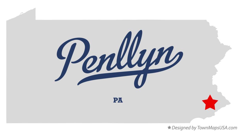 Map of Penllyn Pennsylvania PA