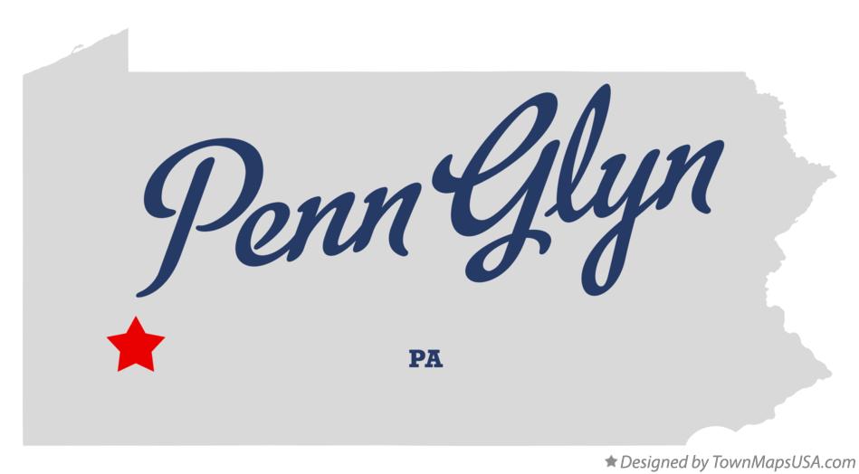 Map of Penn Glyn Pennsylvania PA