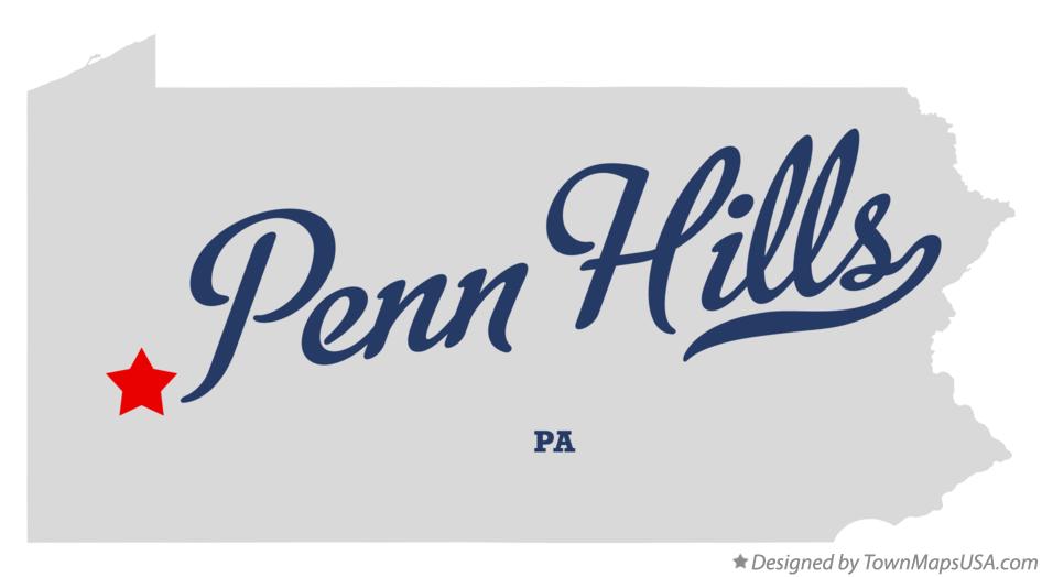 Map of Penn Hills Pennsylvania PA