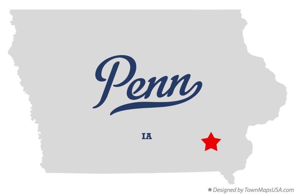 Map of Penn Iowa IA