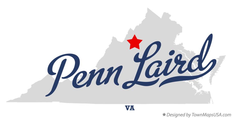 Map of Penn Laird Virginia VA