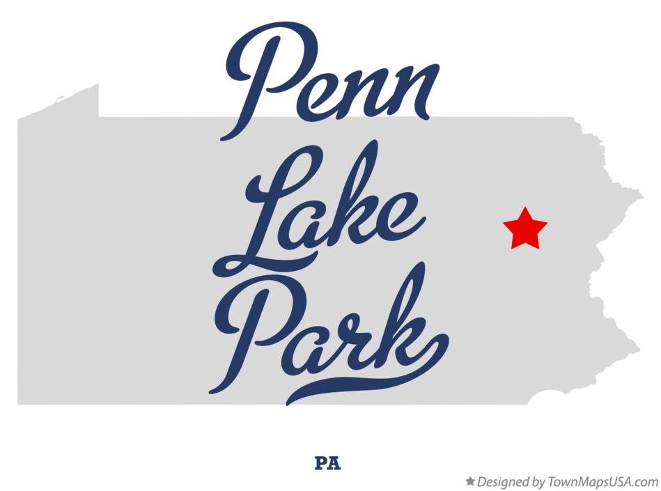 Map of Penn Lake Park Pennsylvania PA