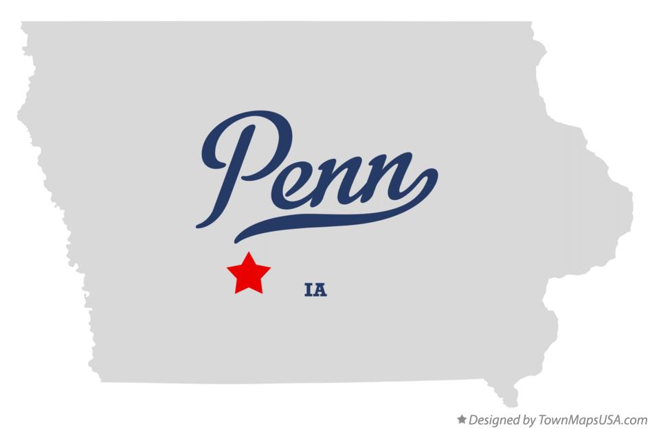 Map of Penn Iowa IA