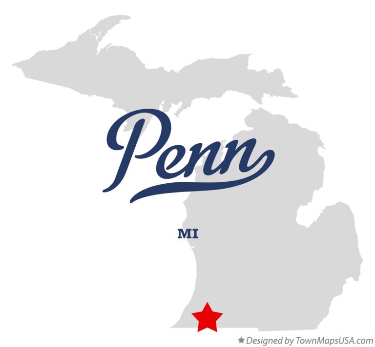Map of Penn Michigan MI