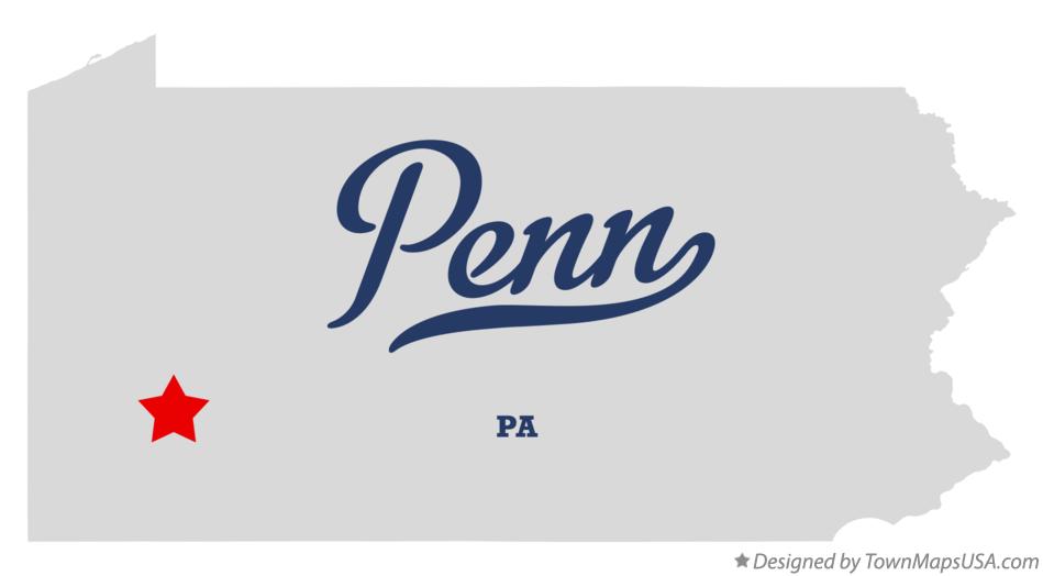 Map of Penn Pennsylvania PA