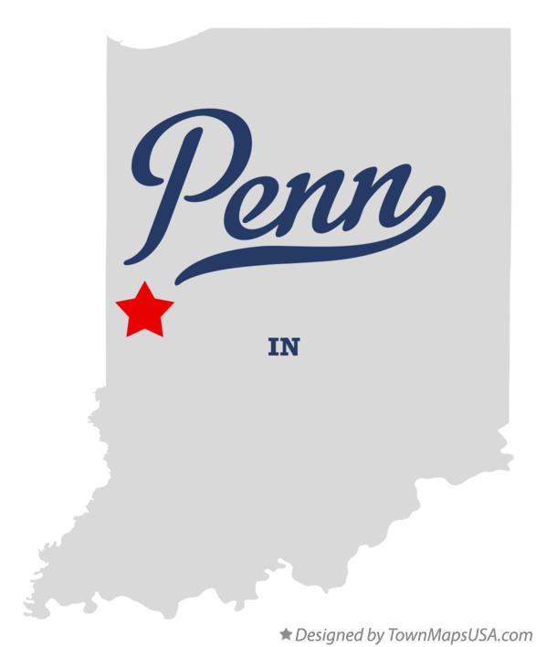 Map of Penn Indiana IN