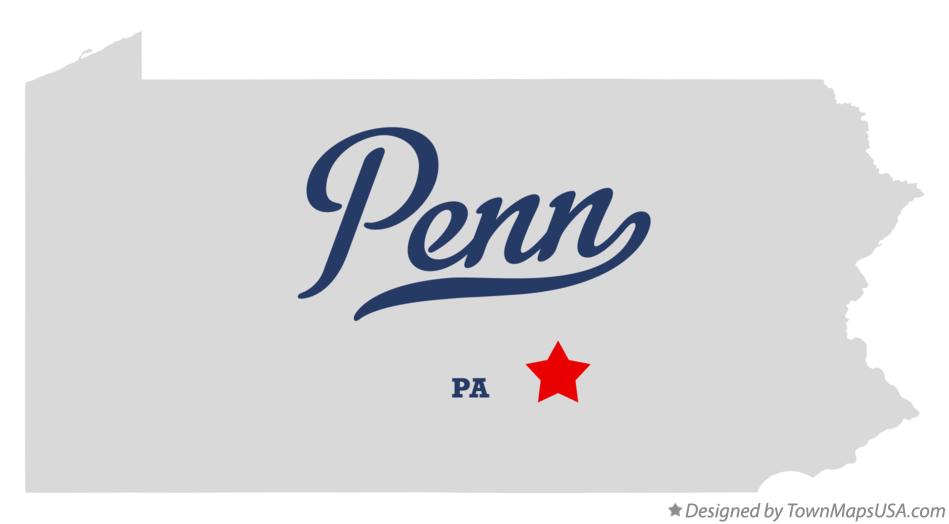 Map of Penn Pennsylvania PA