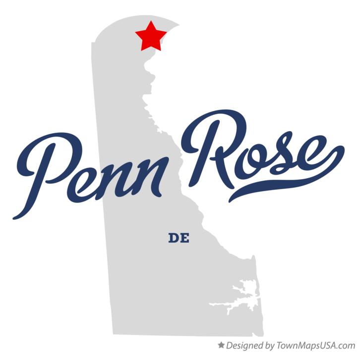 Map of Penn Rose Delaware DE