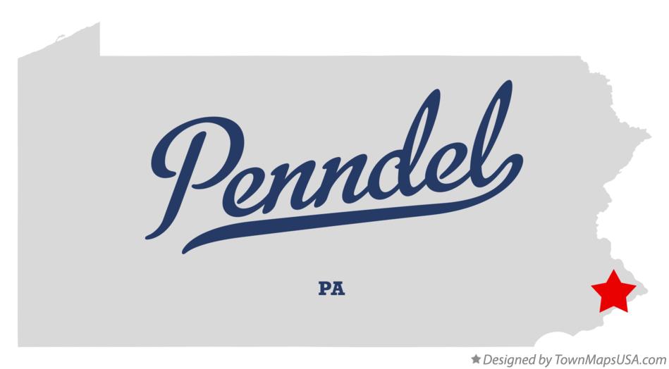 Map of Penndel Pennsylvania PA