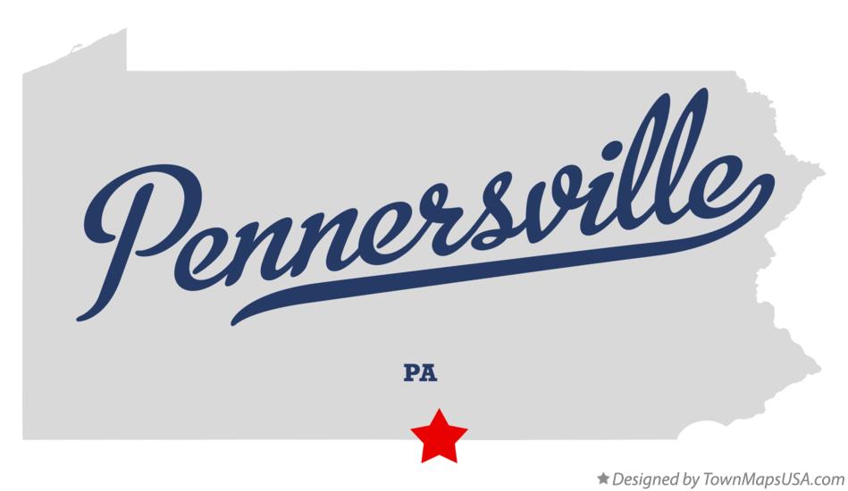 Map of Pennersville Pennsylvania PA