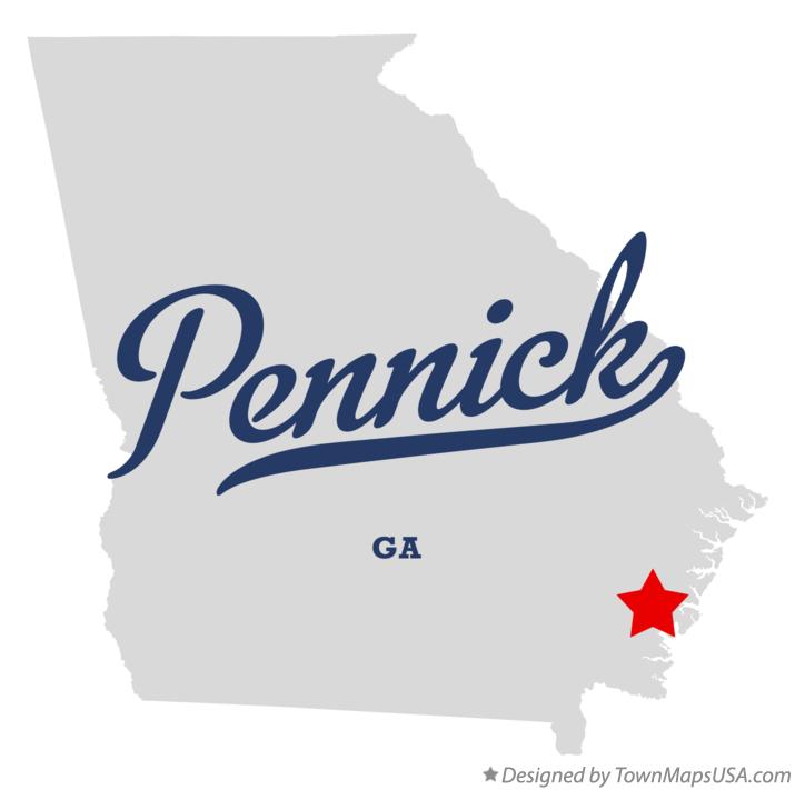 Map of Pennick Georgia GA