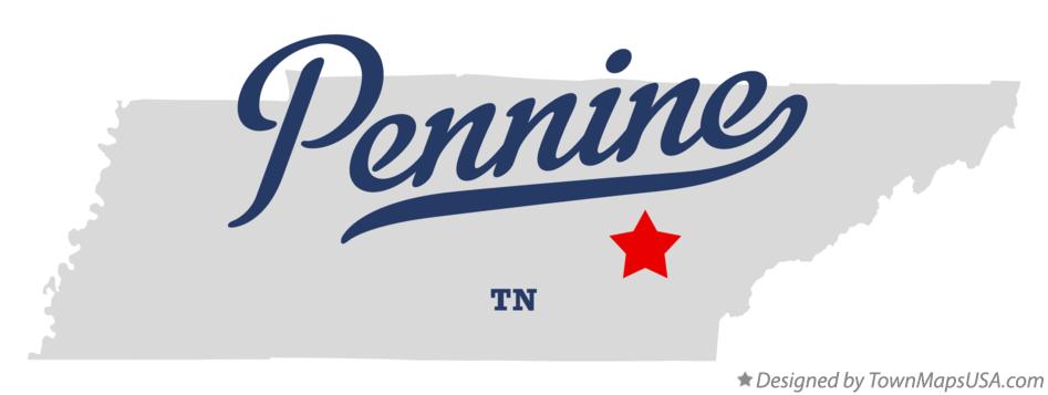 Map of Pennine Tennessee TN