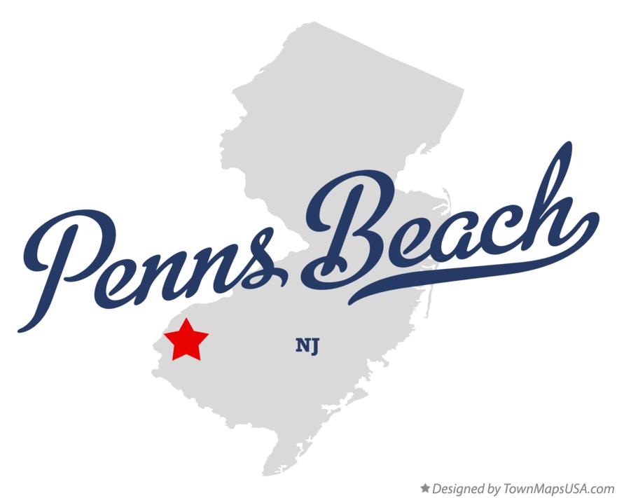 Map of Penns Beach New Jersey NJ