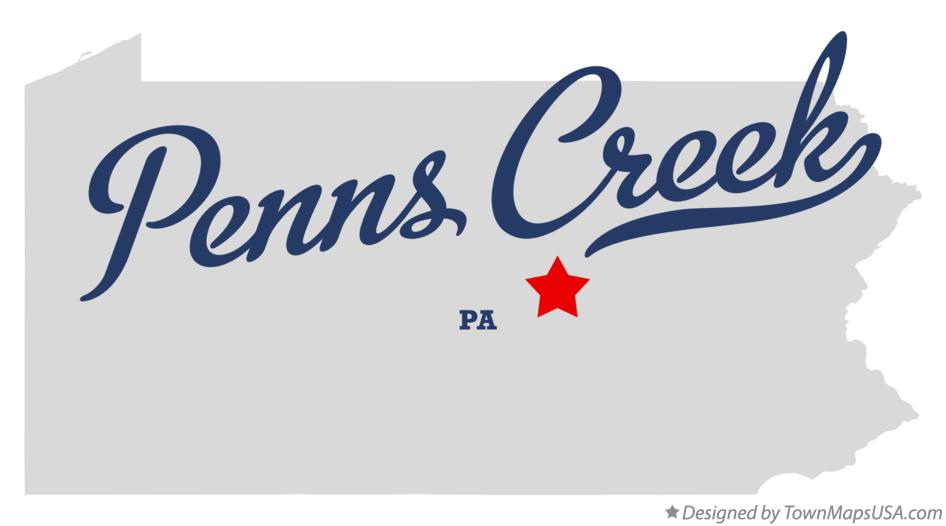 Map of Penns Creek Pennsylvania PA