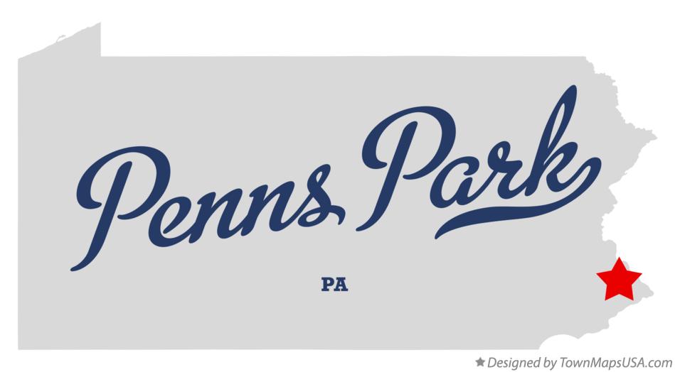 Map of Penns Park Pennsylvania PA