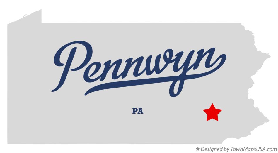Map of Pennwyn Pennsylvania PA