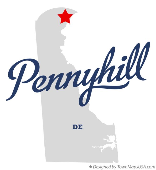 Map of Pennyhill Delaware DE
