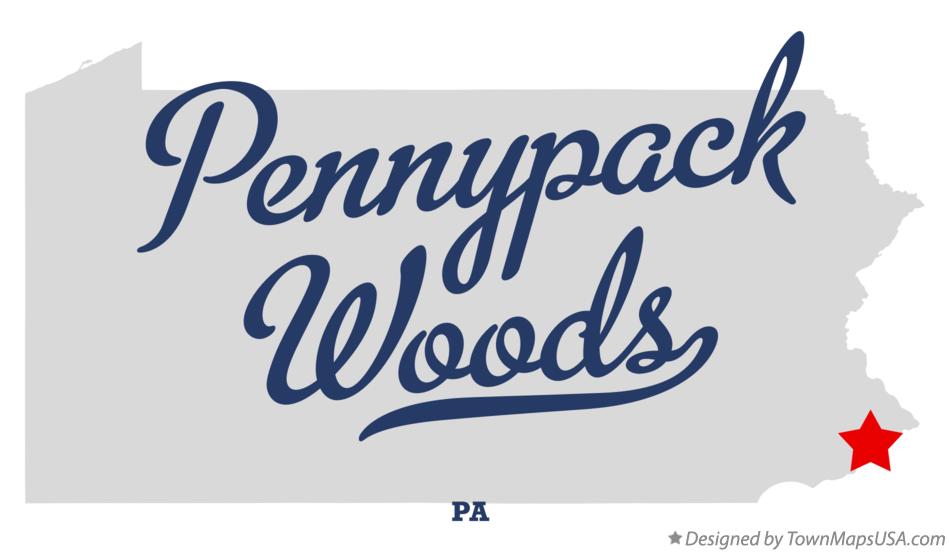 Map of Pennypack Woods Pennsylvania PA