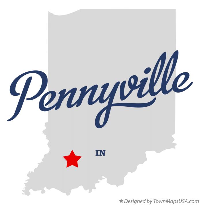 Map of Pennyville Indiana IN