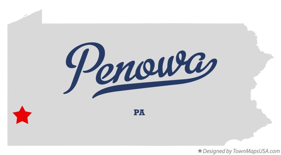 Map of Penowa Pennsylvania PA