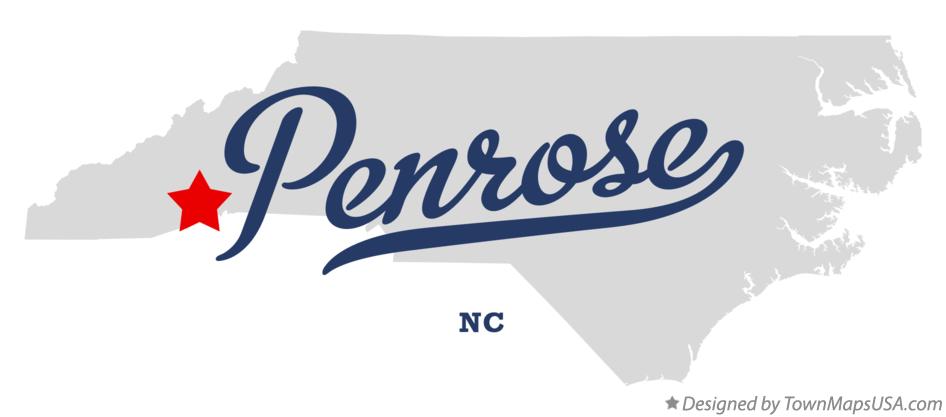 Map of Penrose North Carolina NC