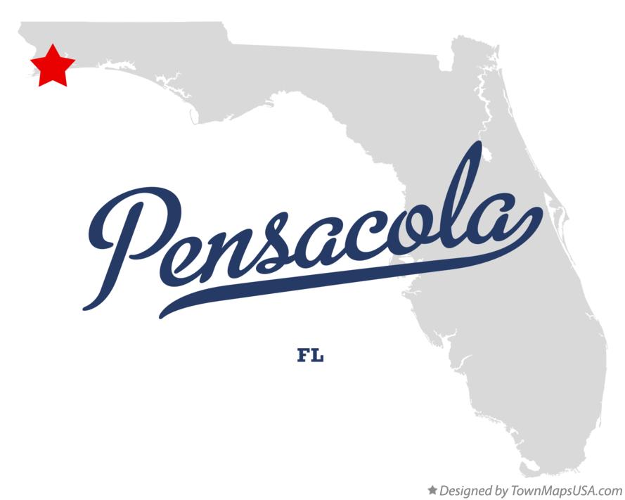 Map of Pensacola Florida FL
