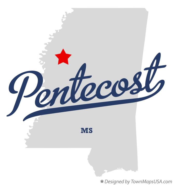 Map of Pentecost Mississippi MS