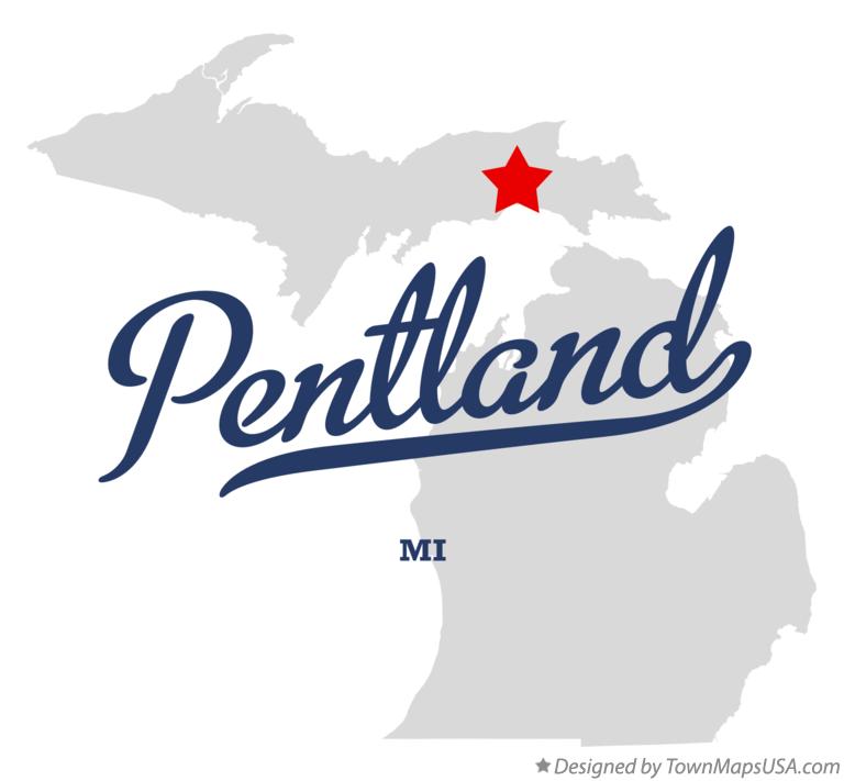 Map of Pentland Michigan MI