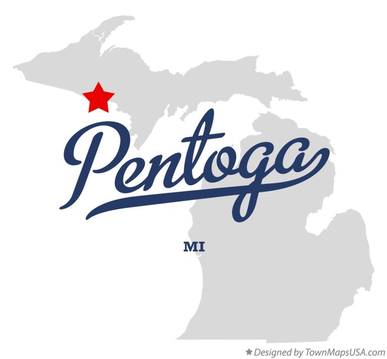 Map of Pentoga Michigan MI