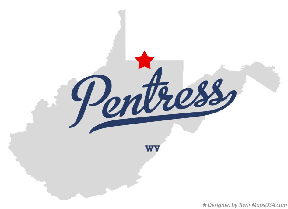 Map of Pentress West Virginia WV