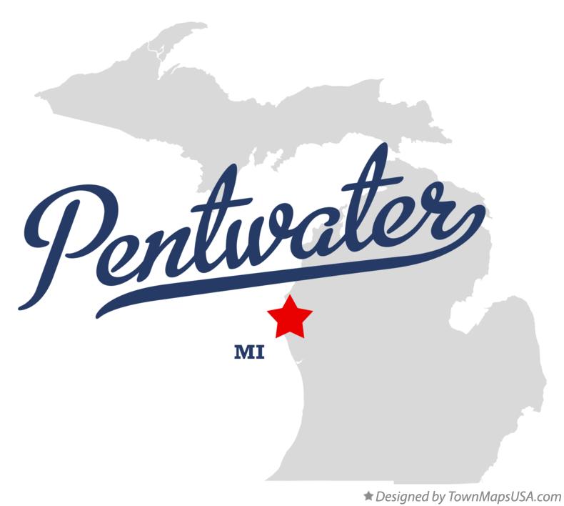 Map of Pentwater Michigan MI