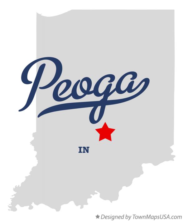 Map of Peoga Indiana IN