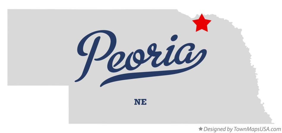 Map of Peoria Nebraska NE