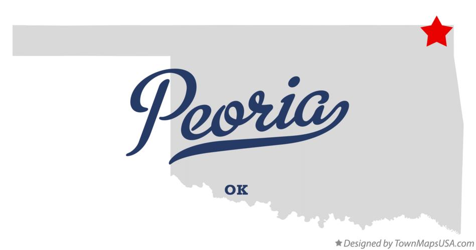 Map of Peoria Oklahoma OK