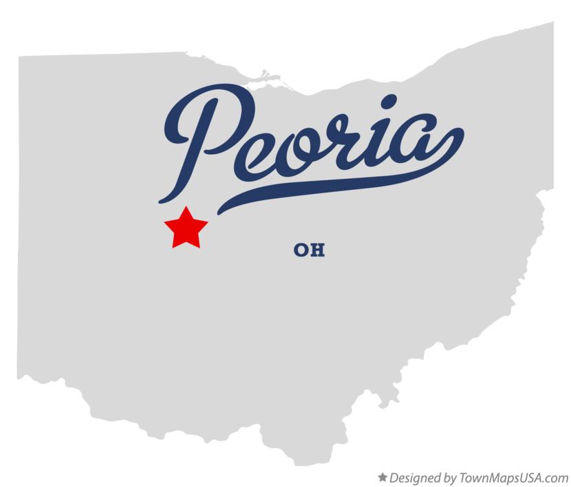 Map of Peoria Ohio OH
