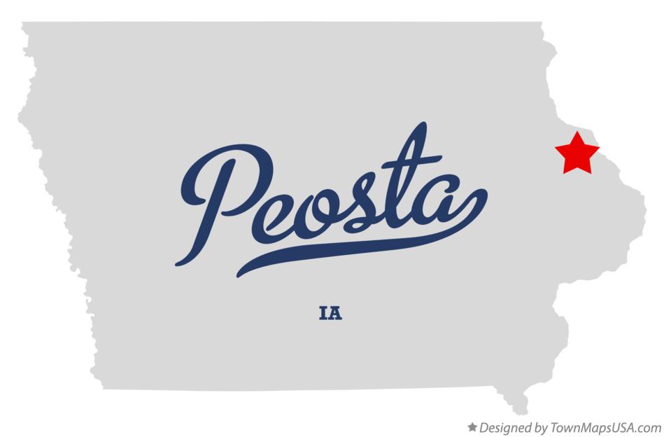 Map of Peosta Iowa IA